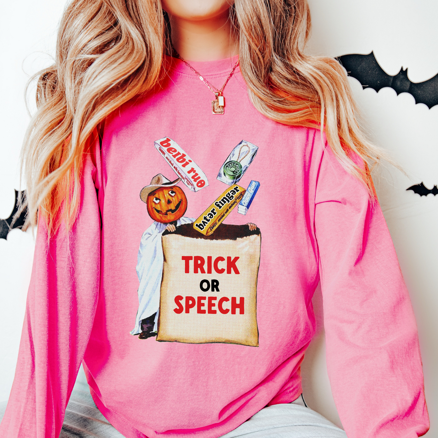 Trick or Speech Long Sleeve Comfort Colors T-Shirt