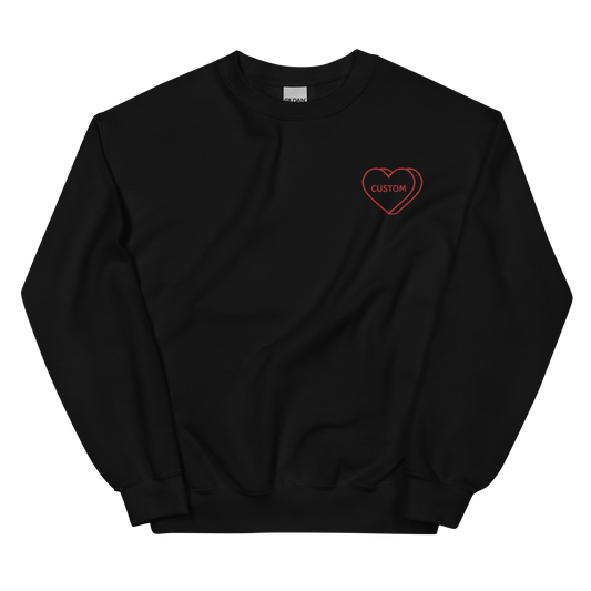 Custom Heart Embroidered Crewneck Sweatshirt