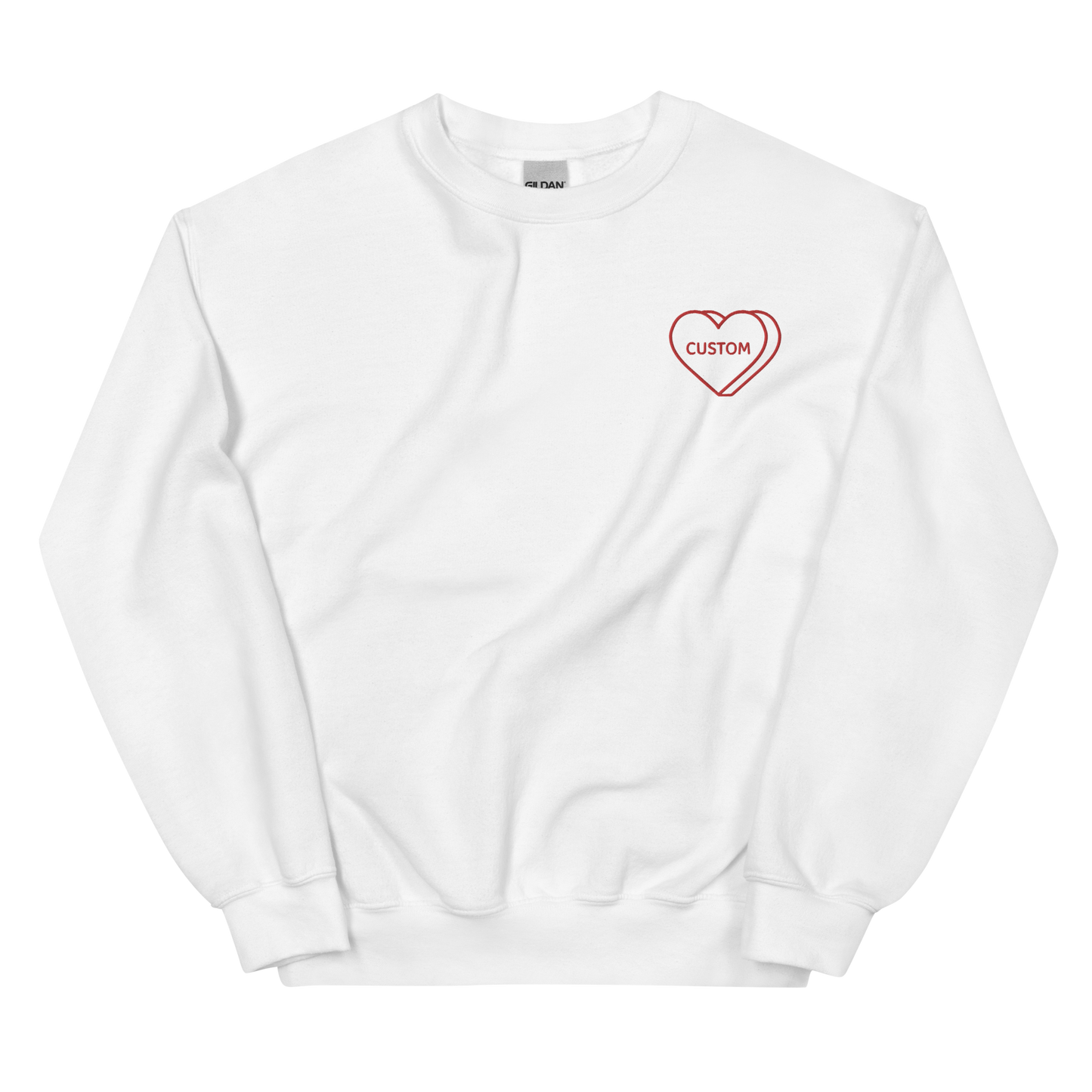 Custom Heart Embroidered Crewneck Sweatshirt