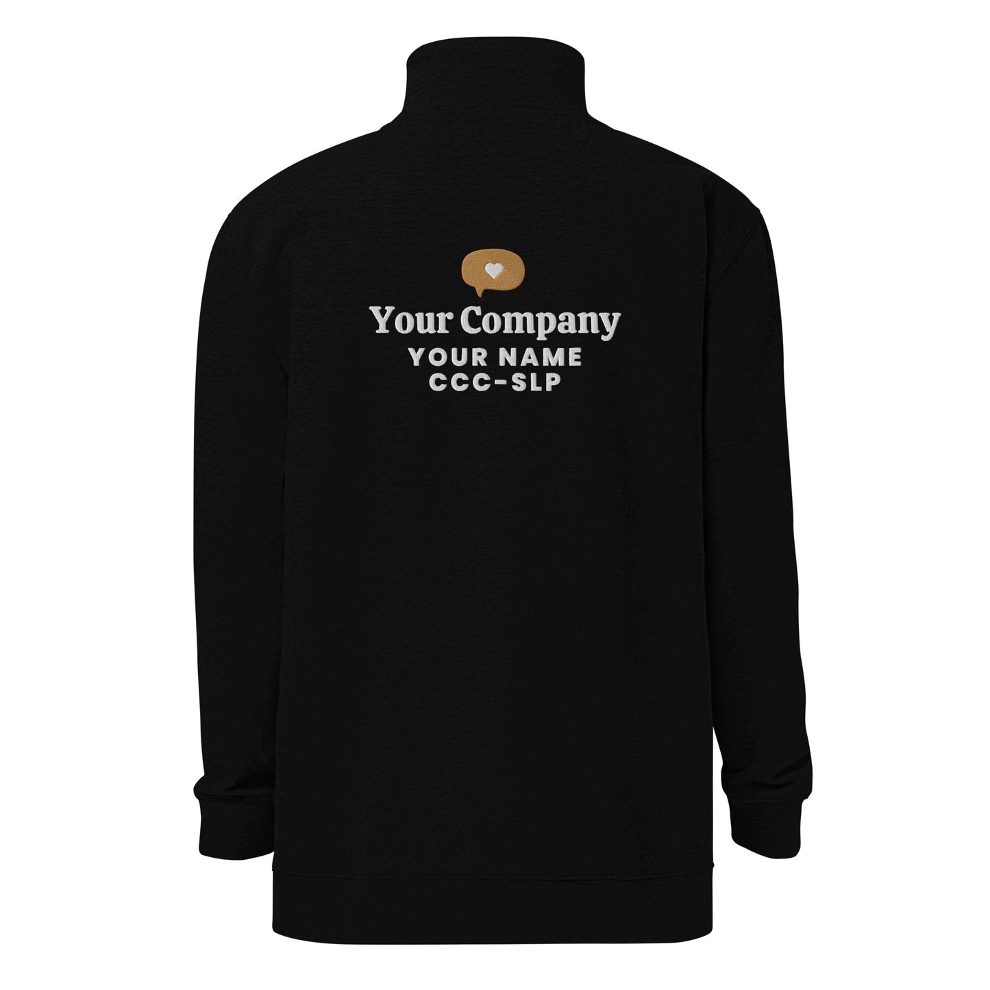Personalized Speech Company Quarter Zip Sweatshirt | Front and Back Embroidery