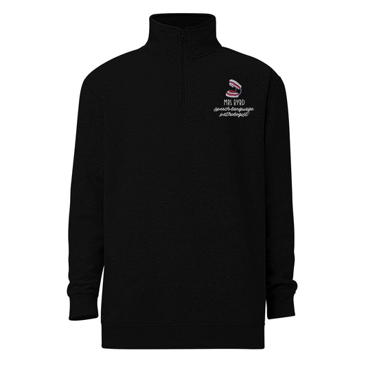 Personalized Embroidered Mouth Model Quarter Zip Sweatshirt
