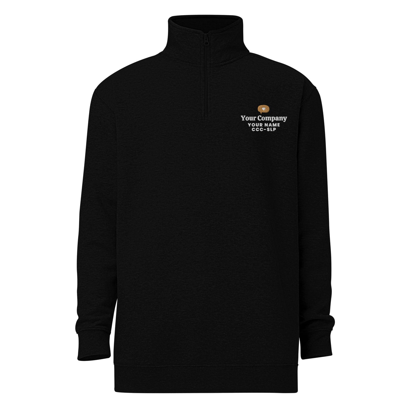 Personalized Speech Company Quarter Zip Sweatshirt | Front Embroidery