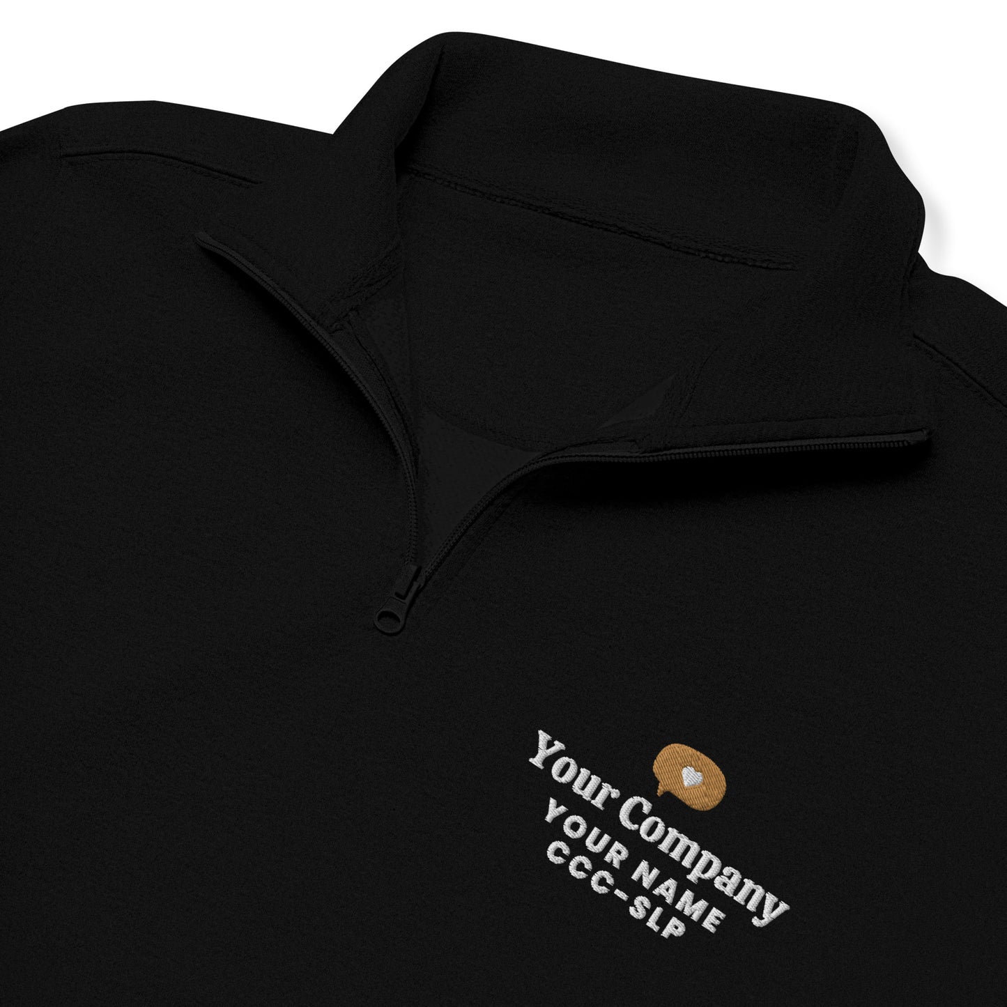 Personalized Speech Company Quarter Zip Sweatshirt | Front Embroidery