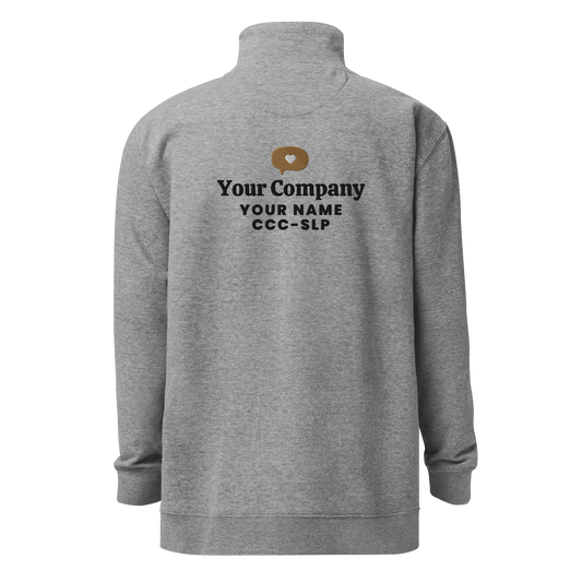 Personalized Speech Company Quarter Zip Sweatshirt | Front and Back Embroidery