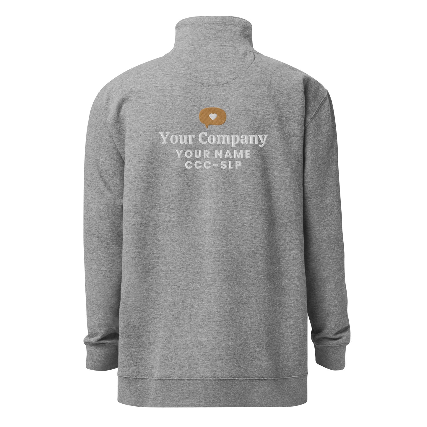Personalized Speech Company Quarter Zip Sweatshirt | Front and Back Embroidery