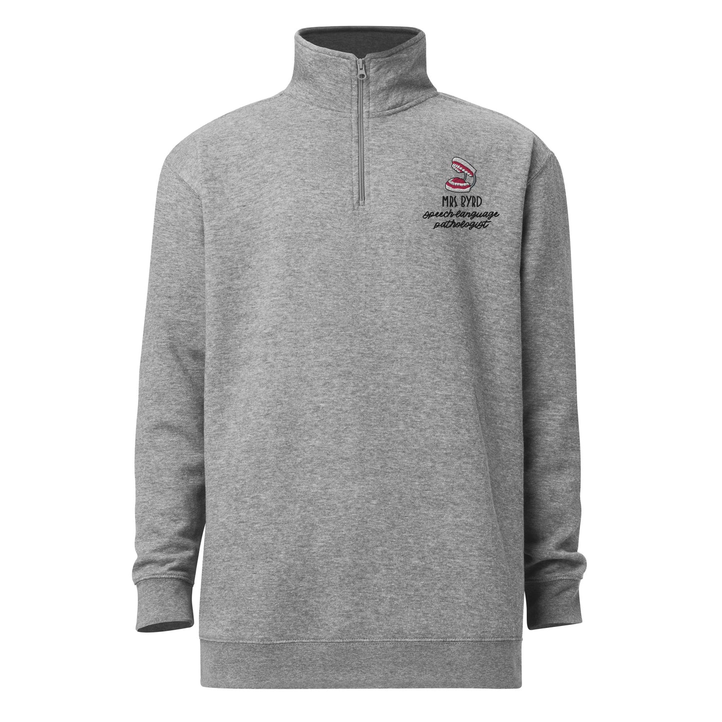 Personalized Embroidered Mouth Model Quarter Zip Sweatshirt