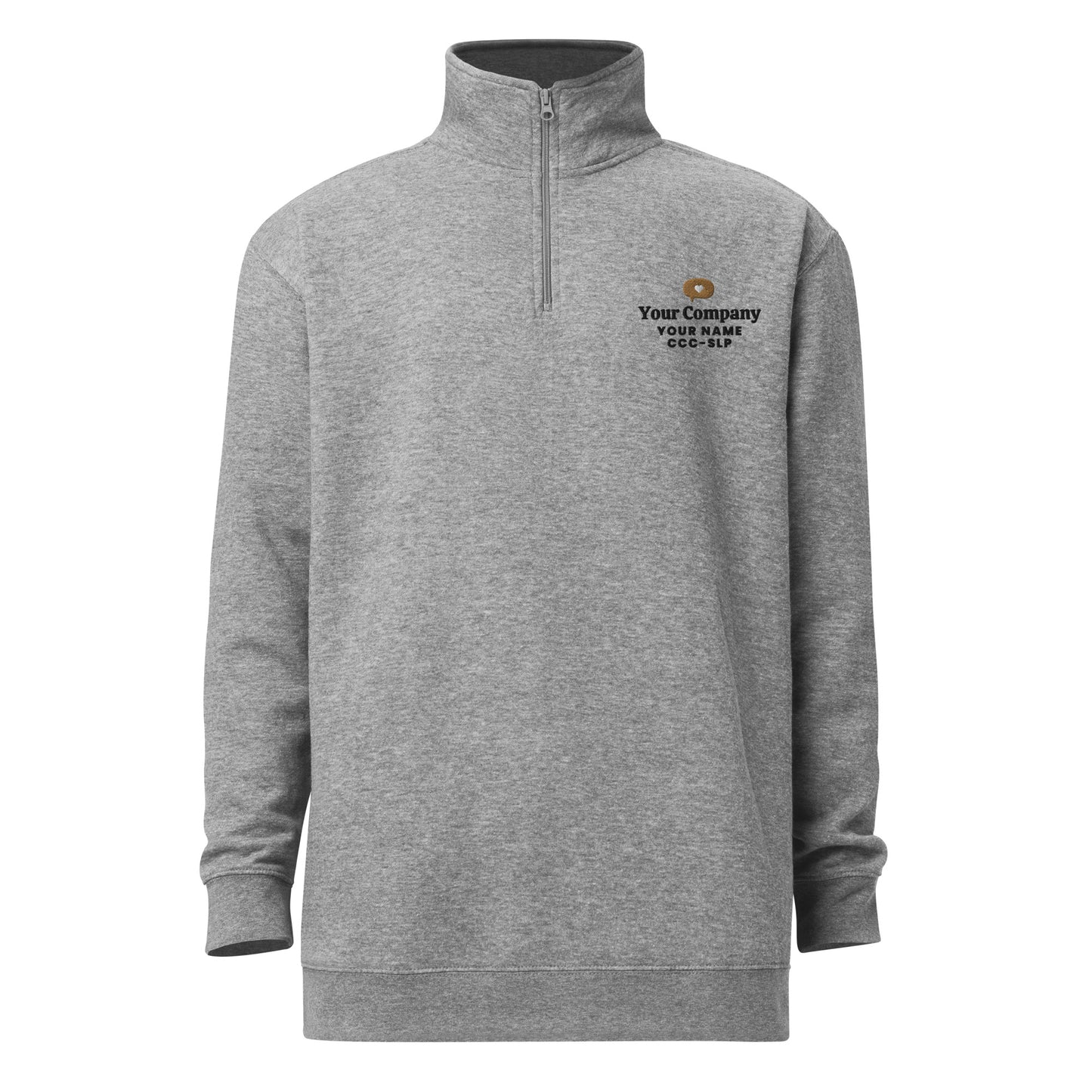 Personalized Speech Company Quarter Zip Sweatshirt | Front Embroidery