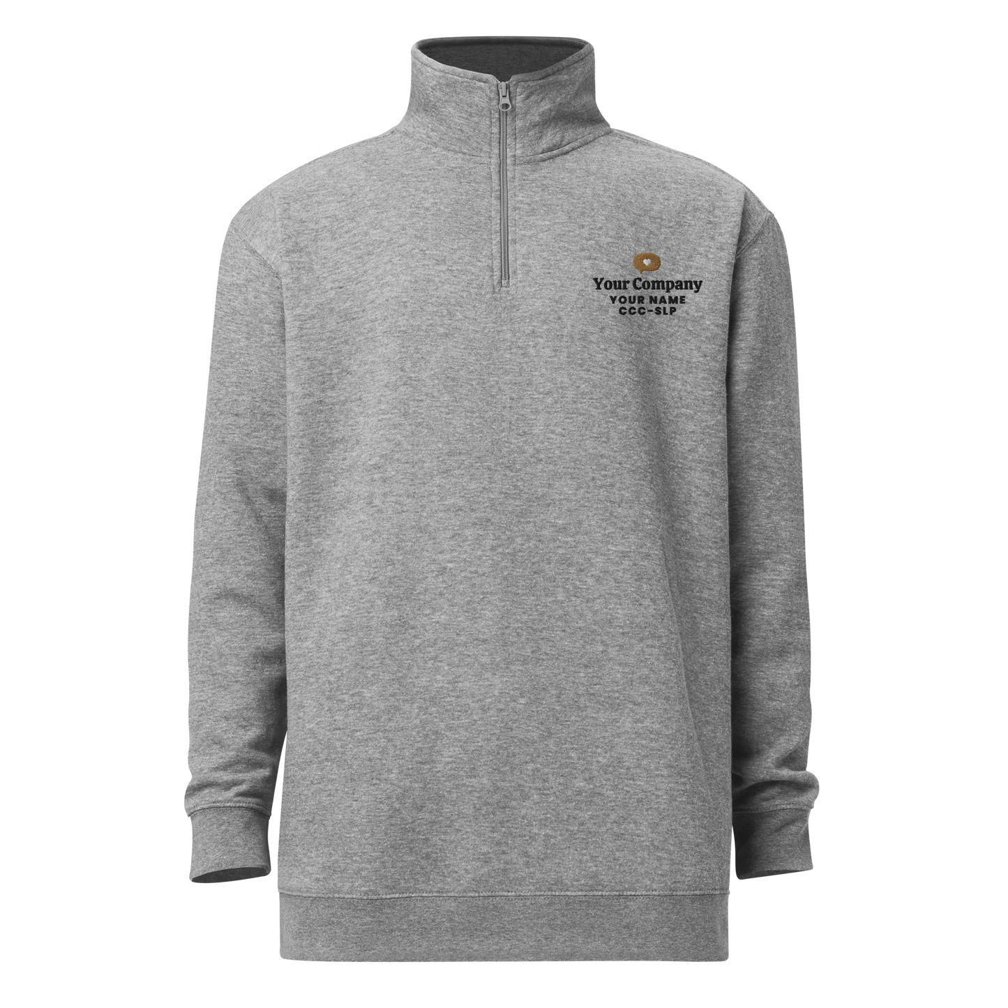 Personalized Speech Company Quarter Zip Sweatshirt | Front and Back Embroidery