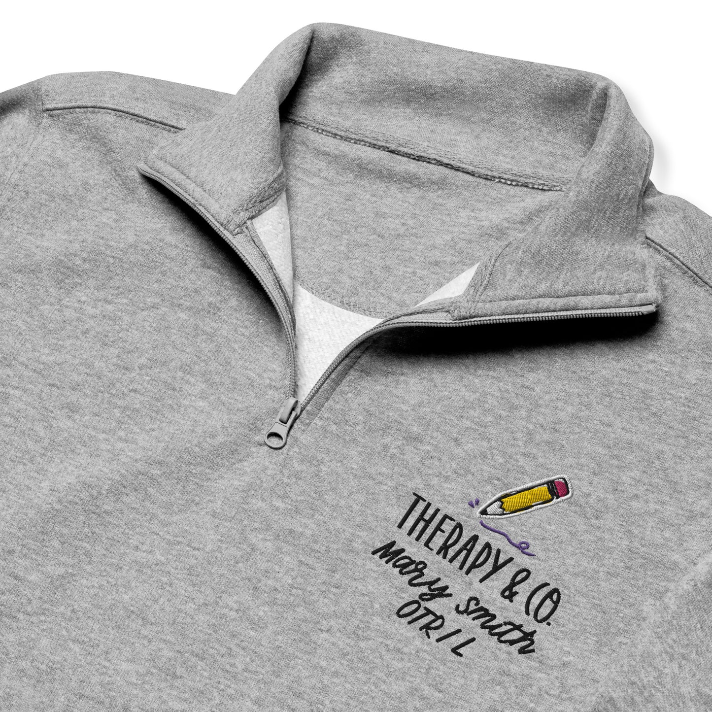 Personalized Company Embroidered OT Pencil Quarter Zip Sweatshirt