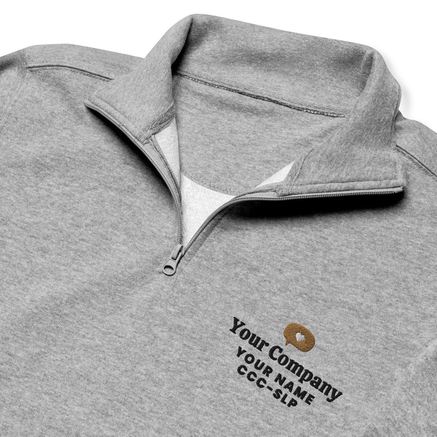 Personalized Speech Company Quarter Zip Sweatshirt | Front Embroidery