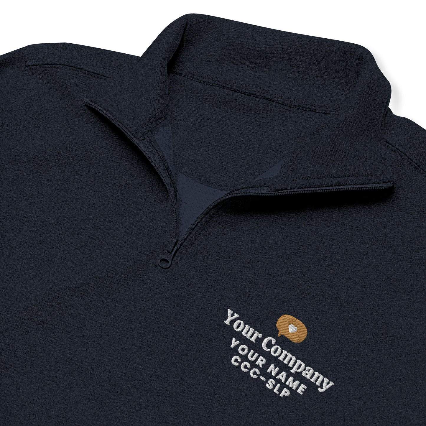 Personalized Speech Company Quarter Zip Sweatshirt | Front Embroidery