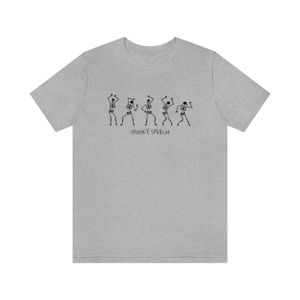 Spooky Speech Skeleton Jersey T-Shirt