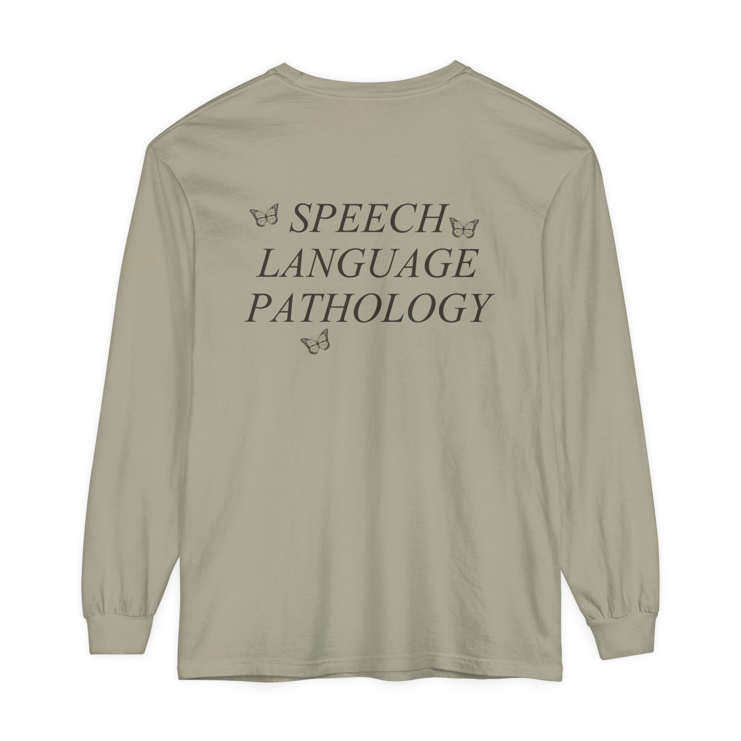 Speech Path Butterflies Long Sleeve Comfort Colors T-shirt
