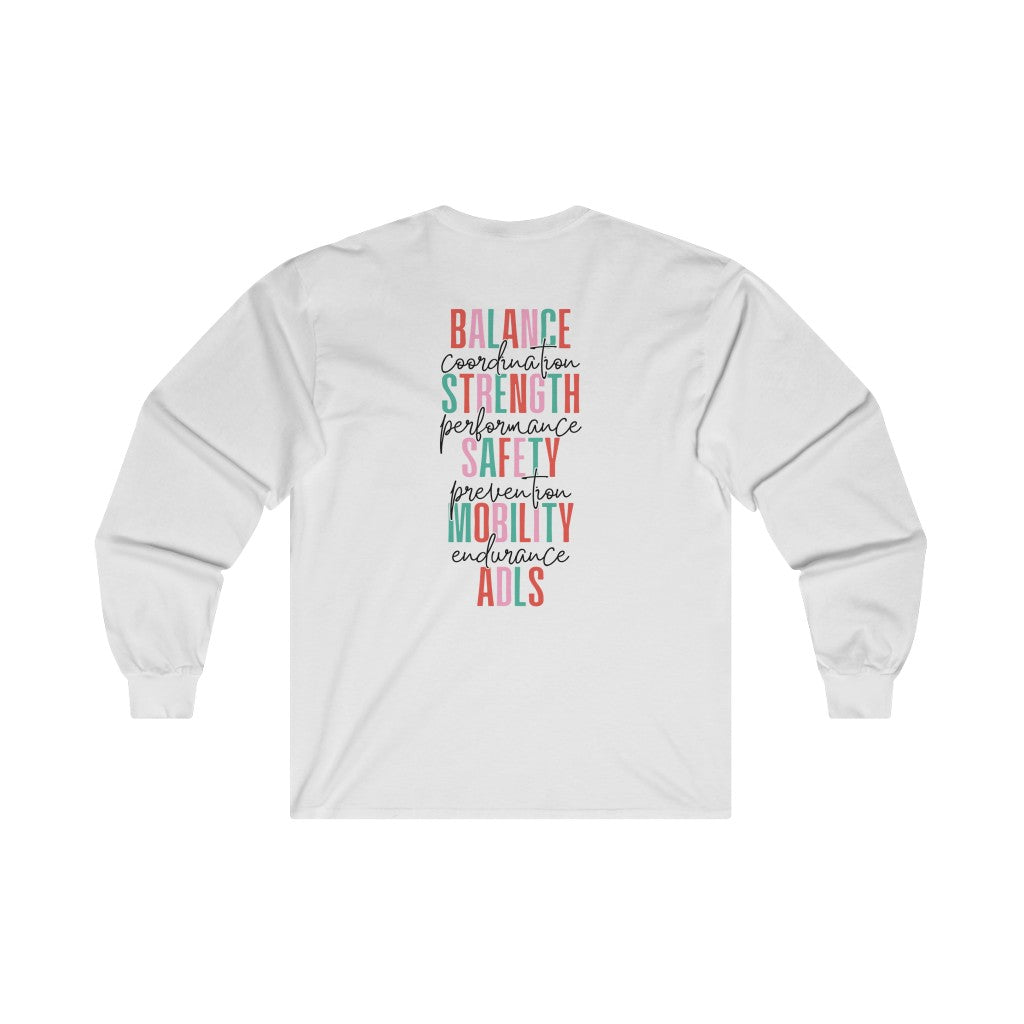 Merry Physical Therapist Long Sleeve T-Shirt | Front and Back Print
