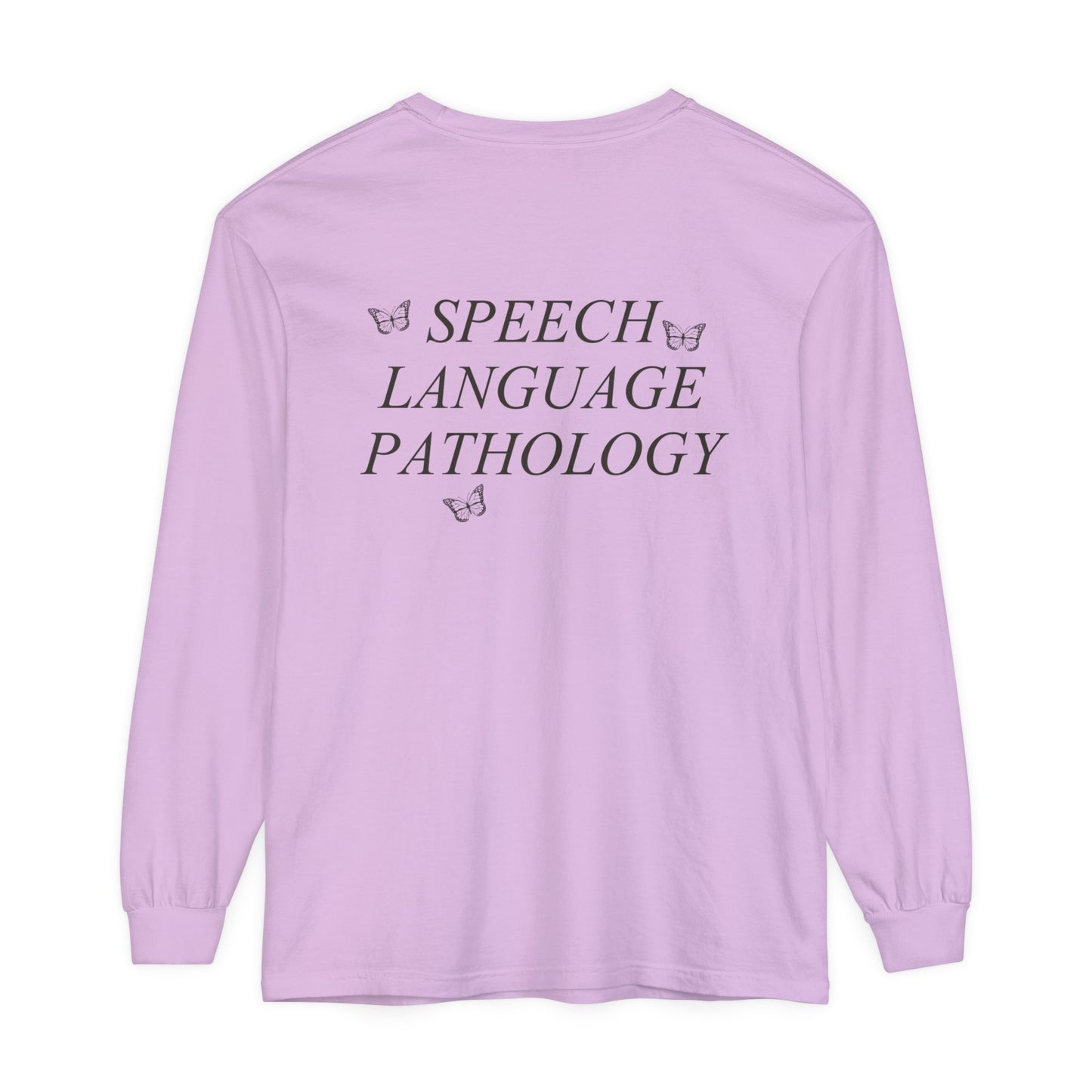 Speech Path Butterflies Long Sleeve Comfort Colors T-shirt