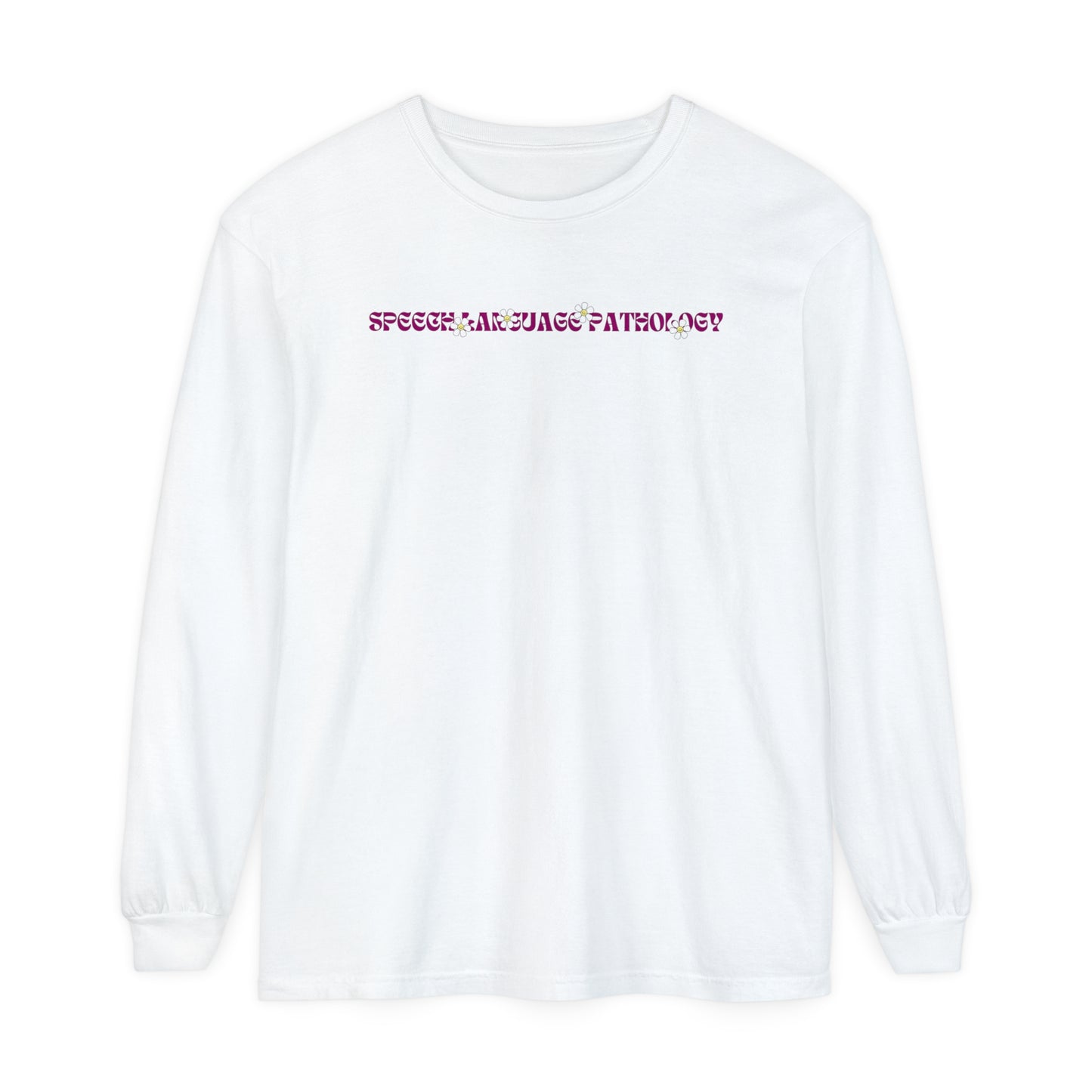 Speech Retro Daisy Long Sleeve Comfort Colors T-shirt