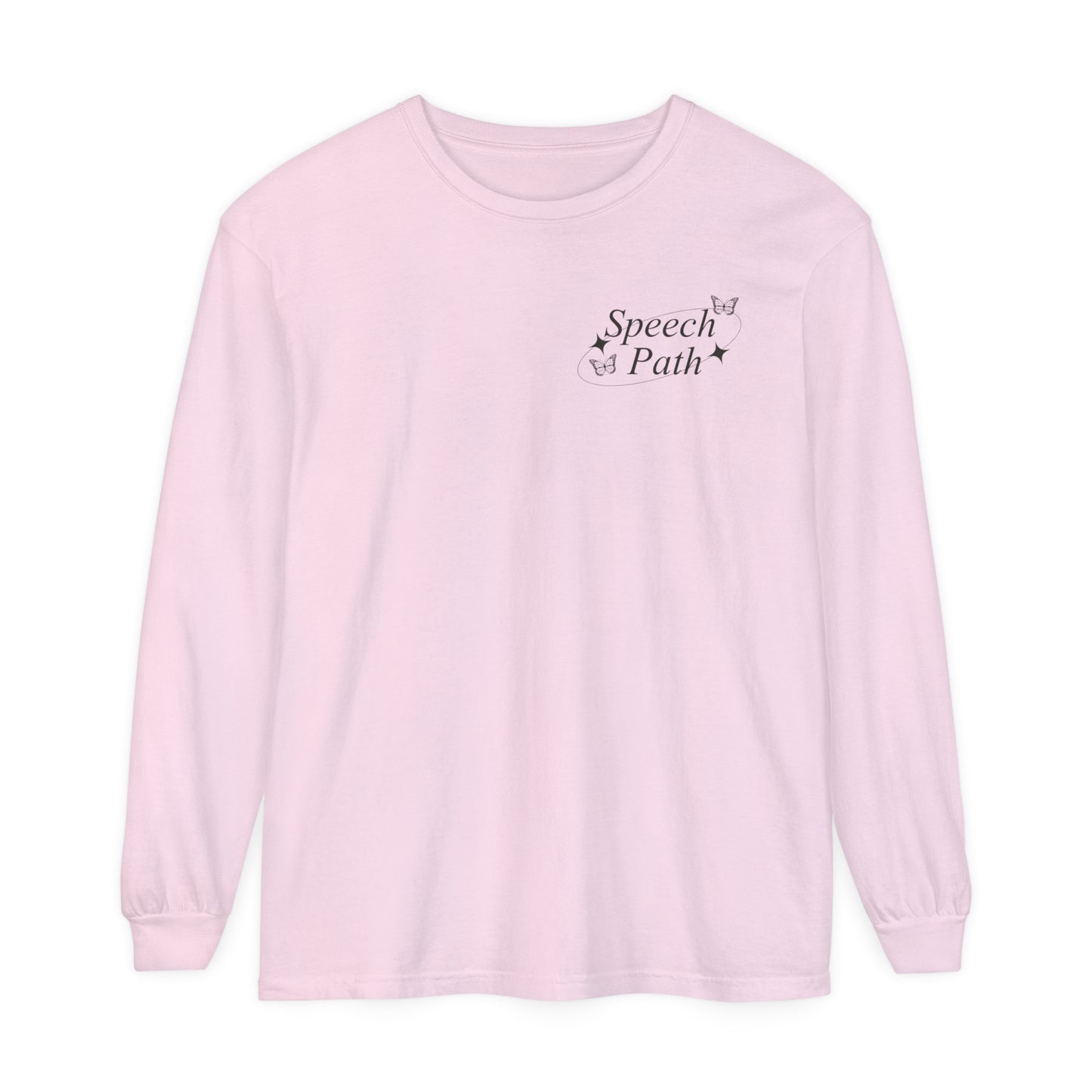Speech Path Butterflies Long Sleeve Comfort Colors T-shirt