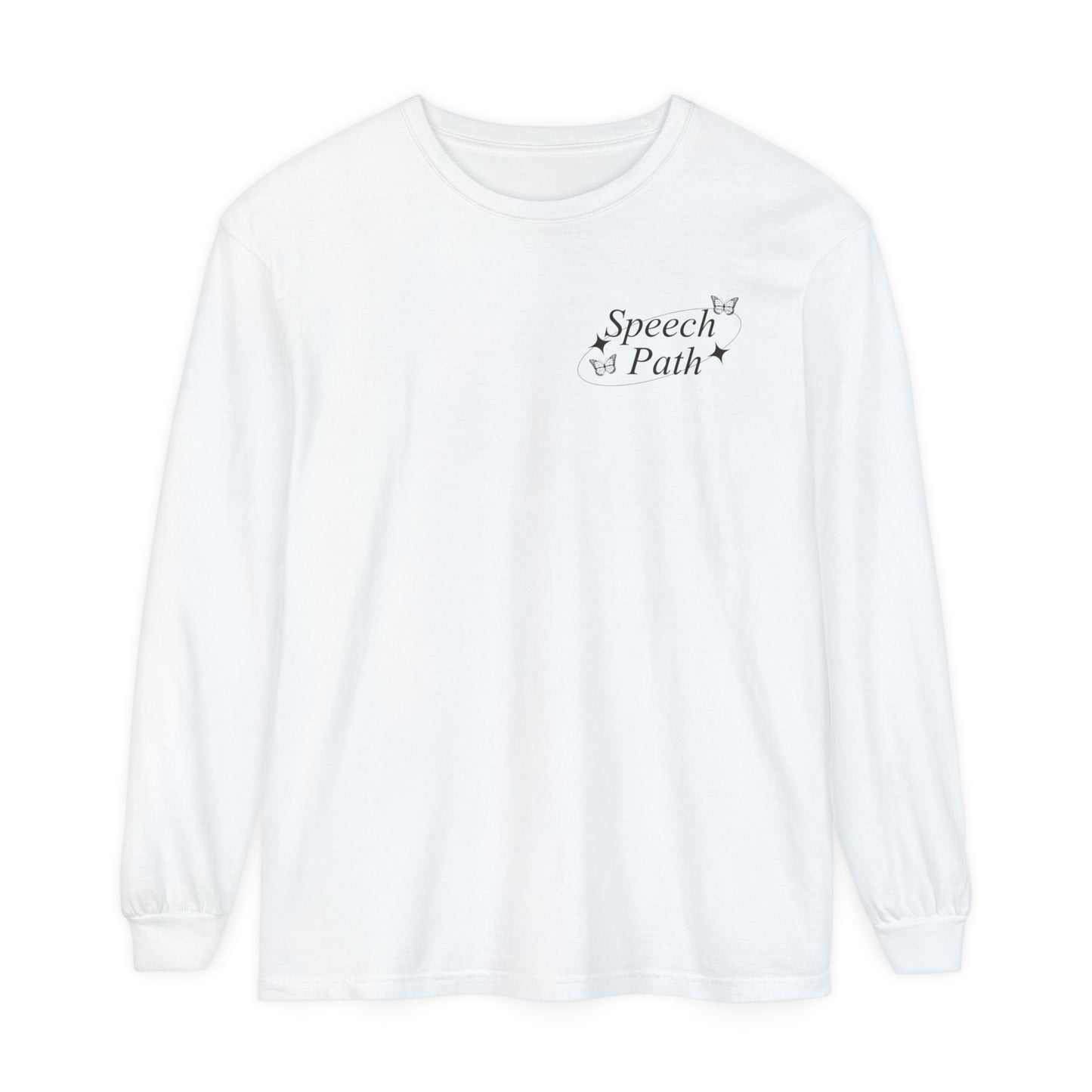 Speech Path Butterflies Long Sleeve Comfort Colors T-shirt