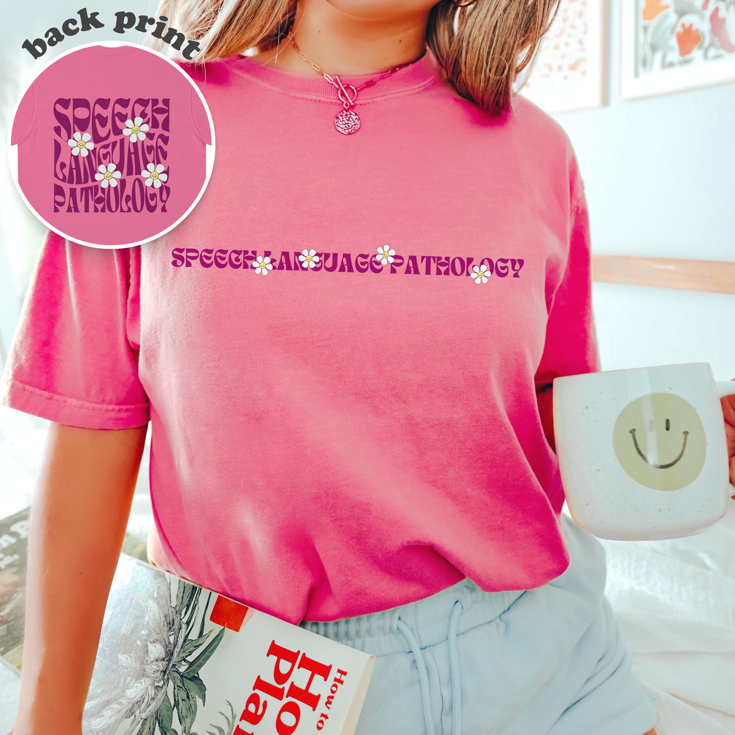 Speech Retro Daisy Comfort Colors T-Shirt | Front and Back Print