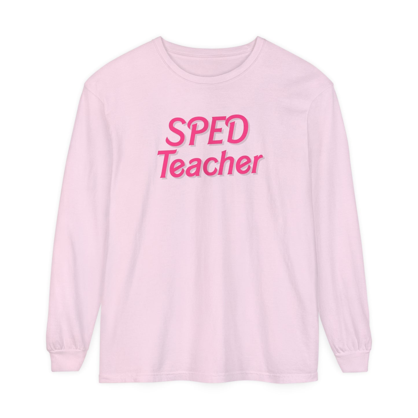 Pink SPED Teacher Long Sleeve Comfort Colors T-Shirt