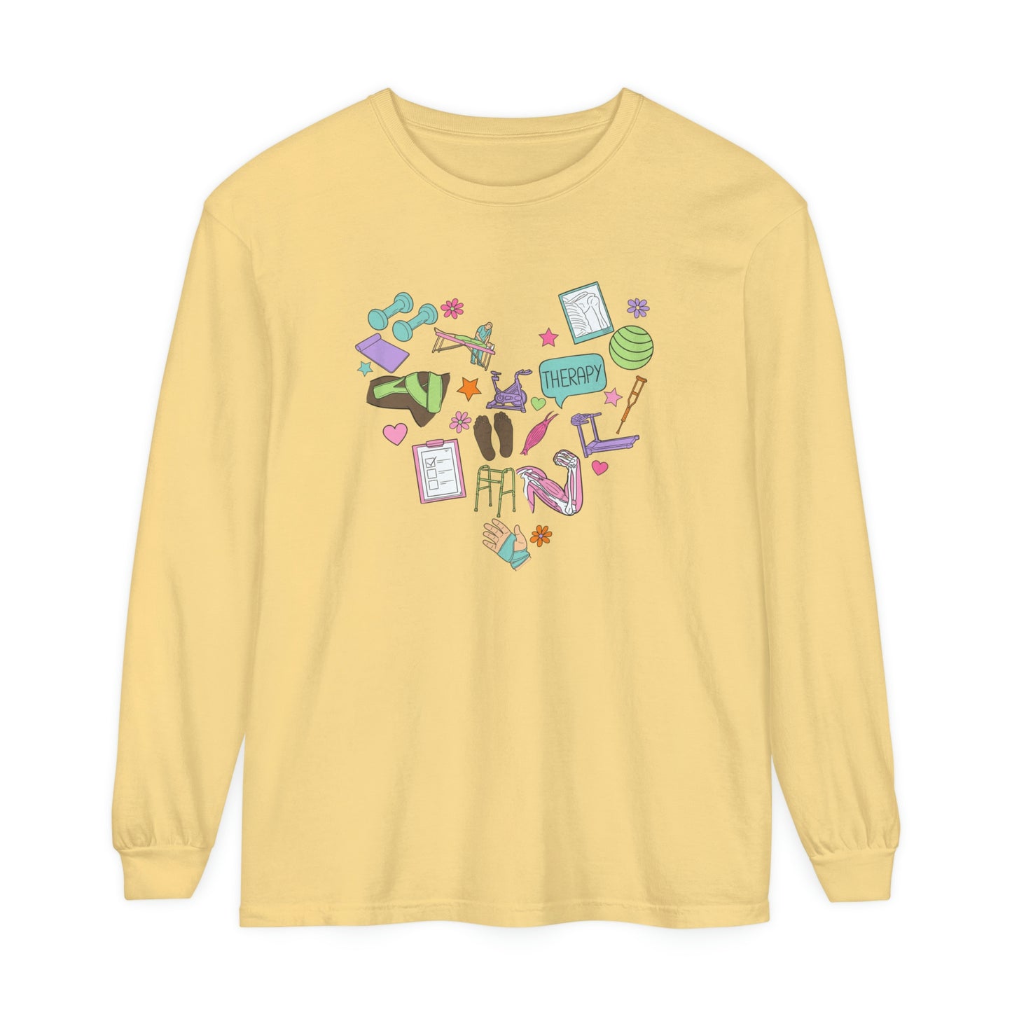 Physical Therapy Essentials Long Sleeve Comfort Colors T-Shirt