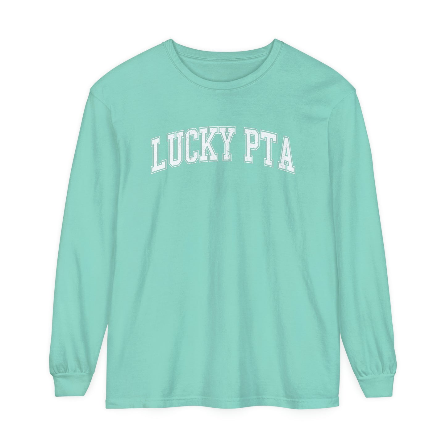Lucky PTA Distressed Long Sleeve Comfort Colors T-Shirt