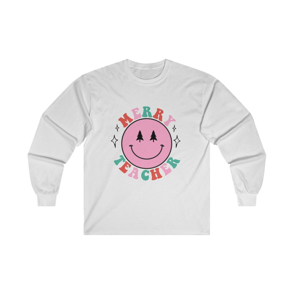 Merry Teacher Smile Long Sleeve T-Shirt