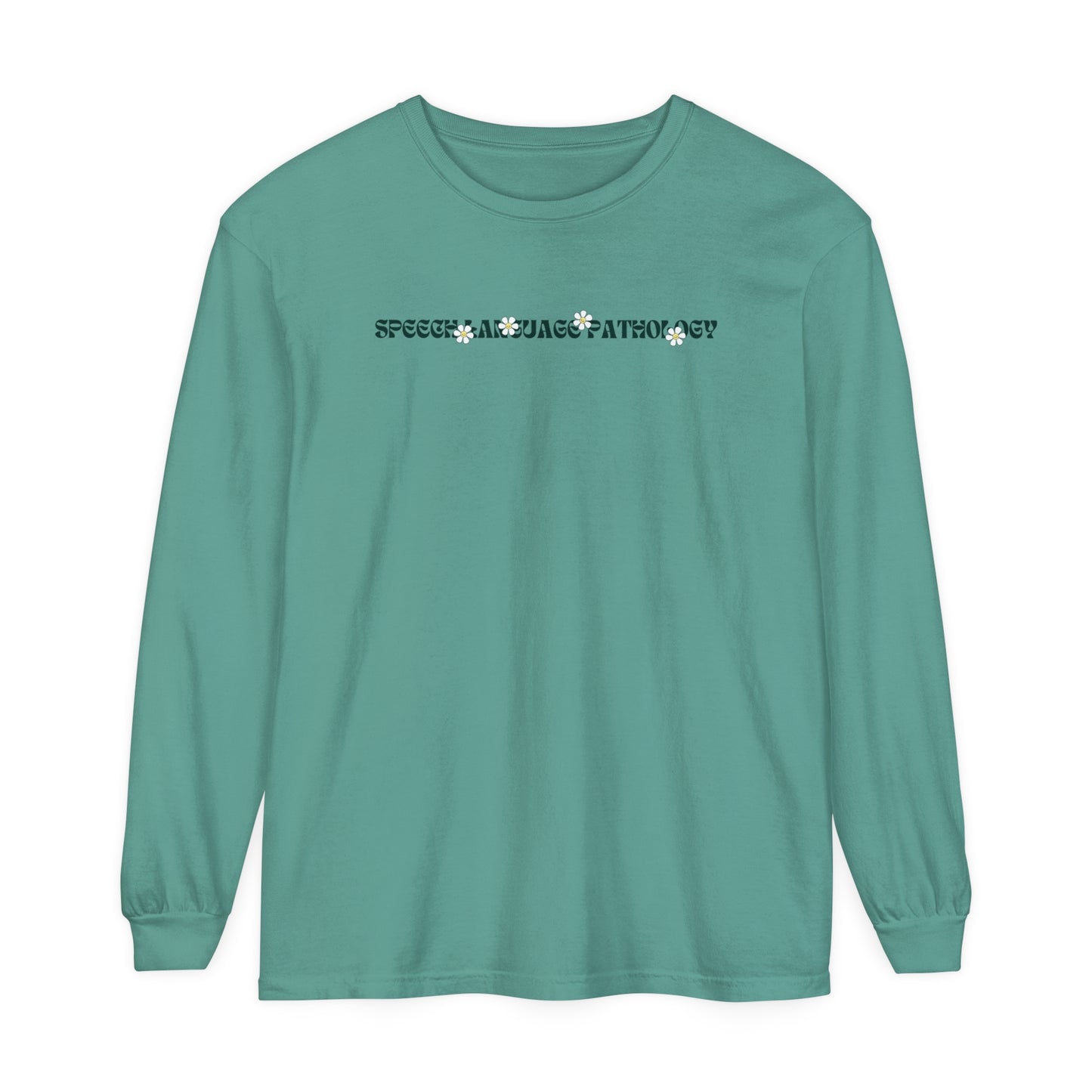 Speech Retro Daisy Long Sleeve Comfort Colors T-shirt