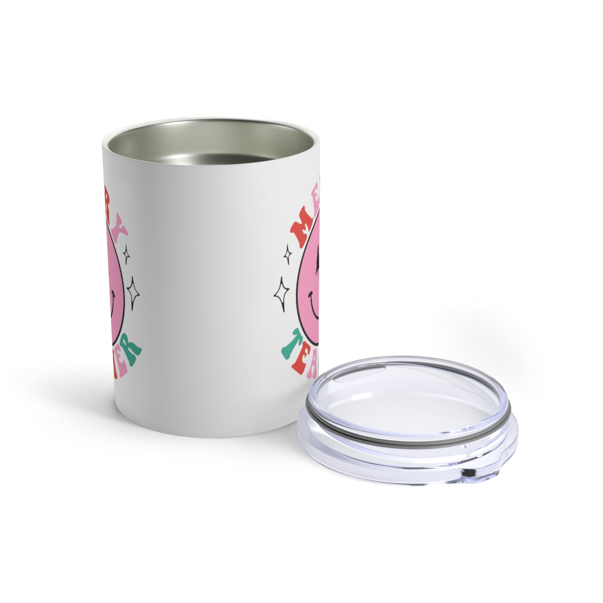 Merry Teacher Smile 10oz Tumbler