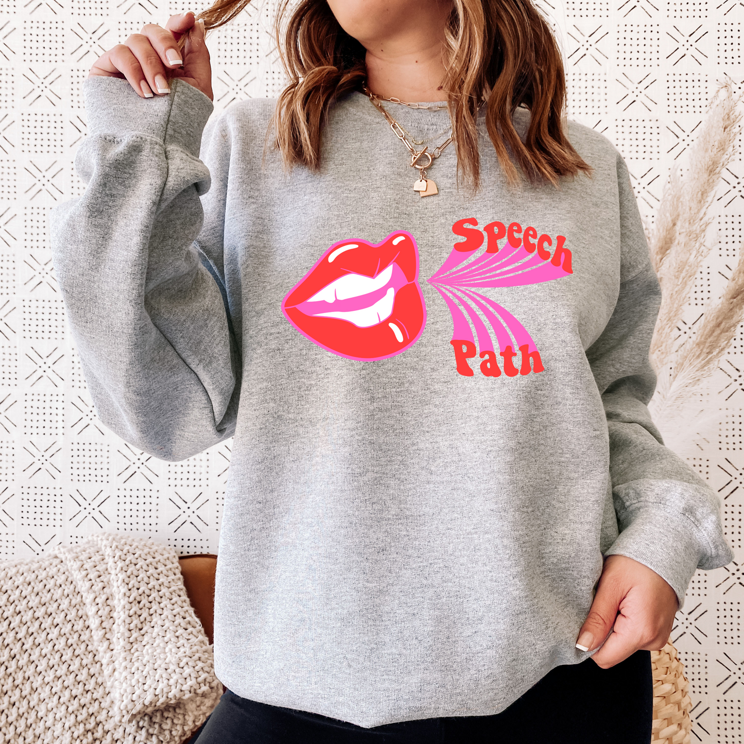 Speech Path Mouth Crewneck Sweatshirt