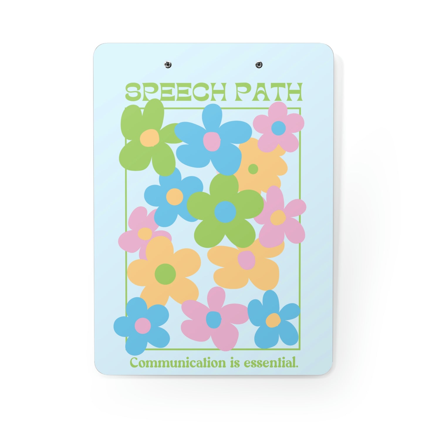 Speech Path Bright Flowers Clipboard