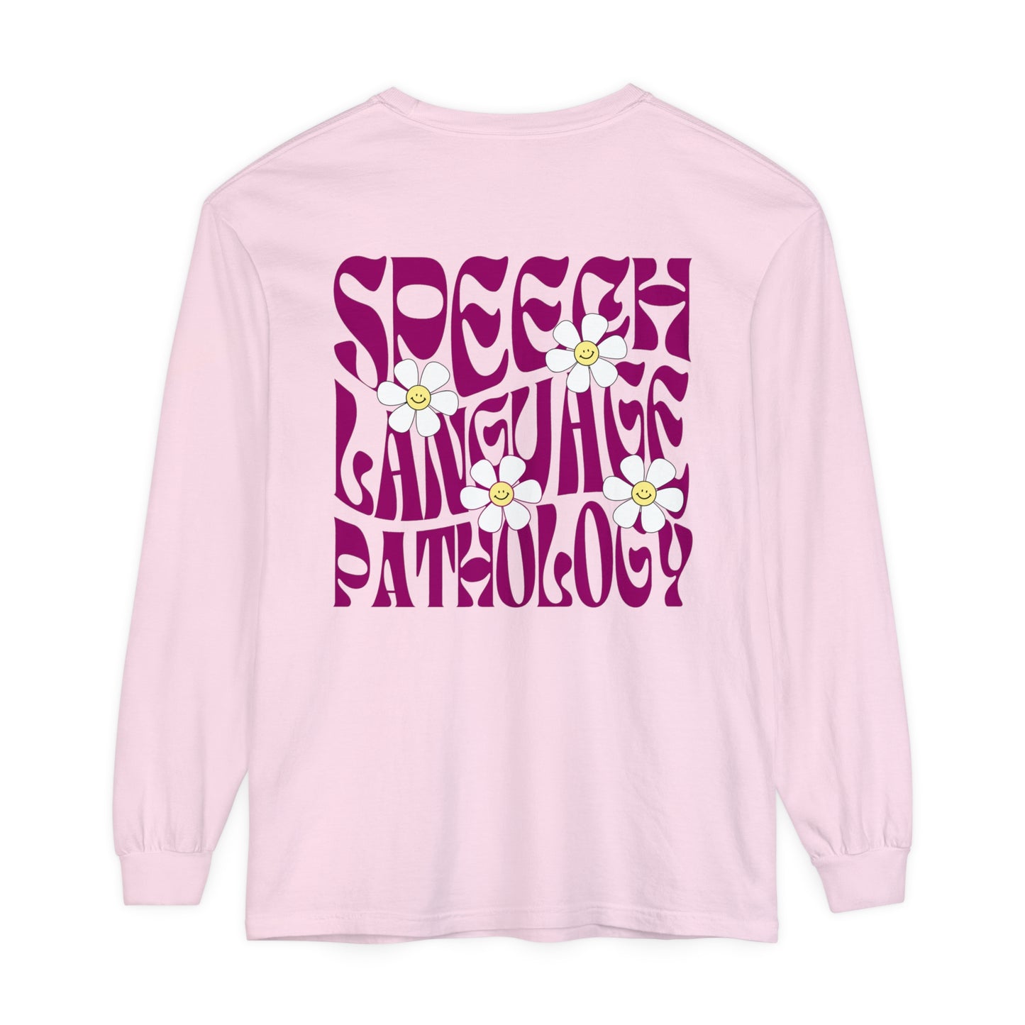 Speech Retro Daisy Long Sleeve Comfort Colors T-shirt