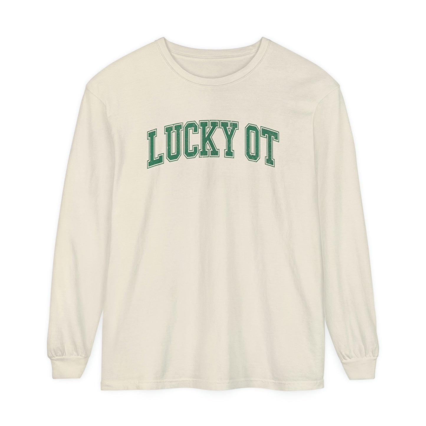 Lucky OT Distressed Long Sleeve Comfort Colors T-Shirt