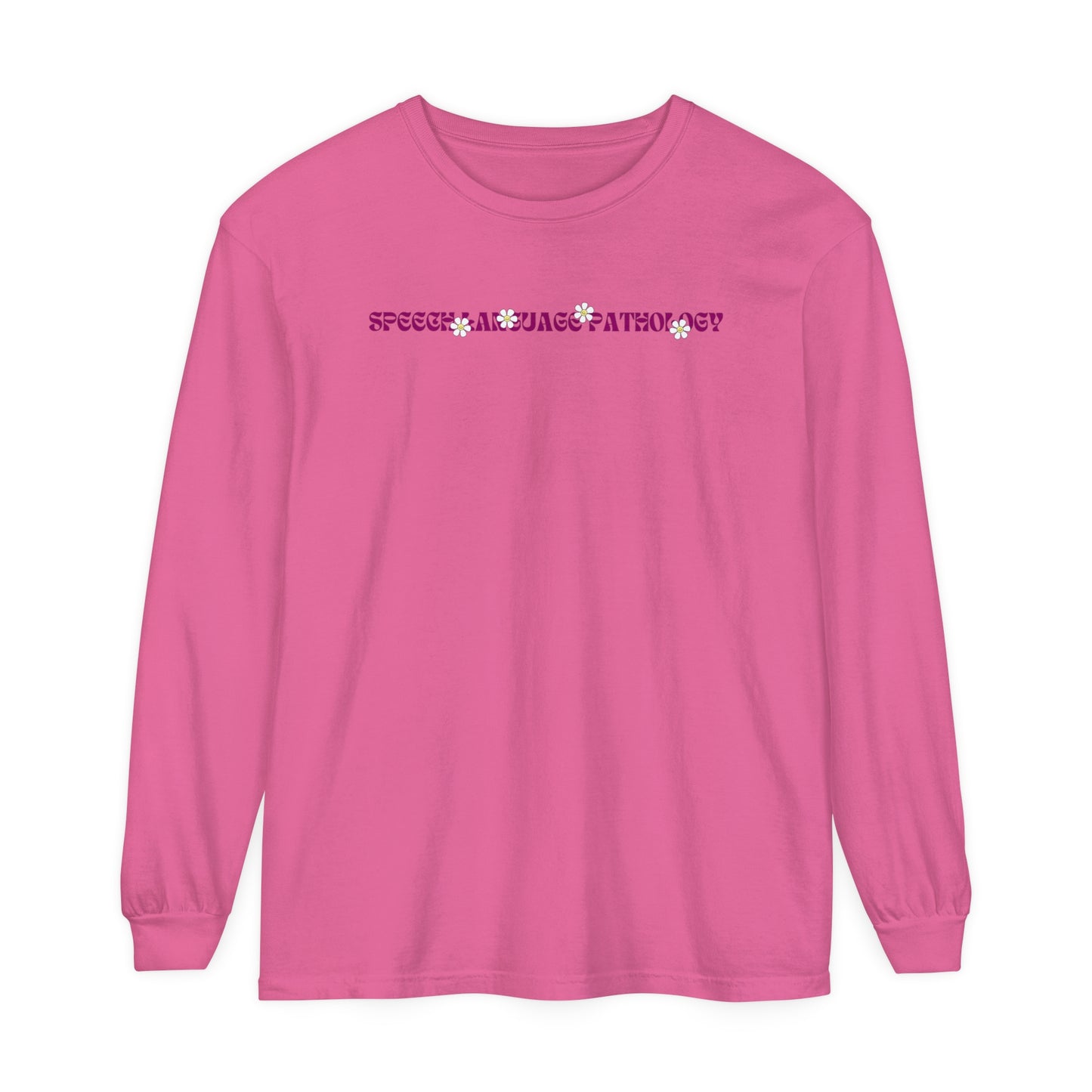 Speech Retro Daisy Long Sleeve Comfort Colors T-shirt