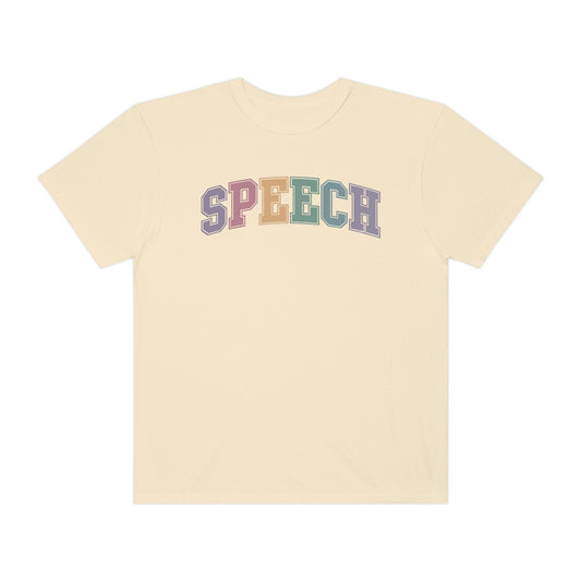 Pastel Varsity Speech Comfort Colors T-Shirt