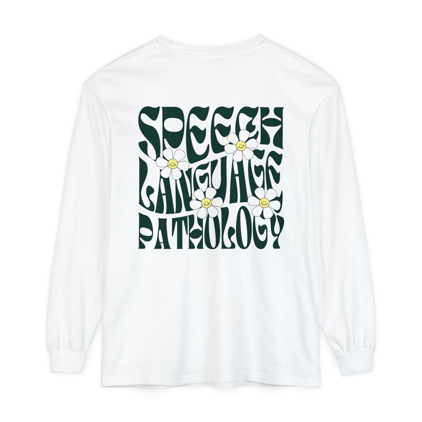 Speech Retro Daisy Long Sleeve Comfort Colors T-shirt