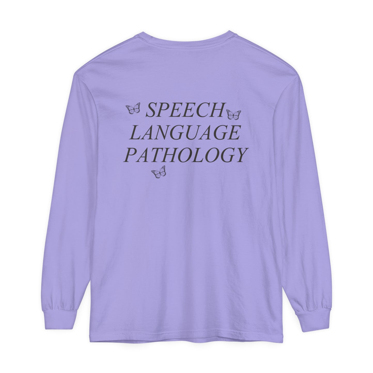 Speech Path Butterflies Long Sleeve Comfort Colors T-shirt
