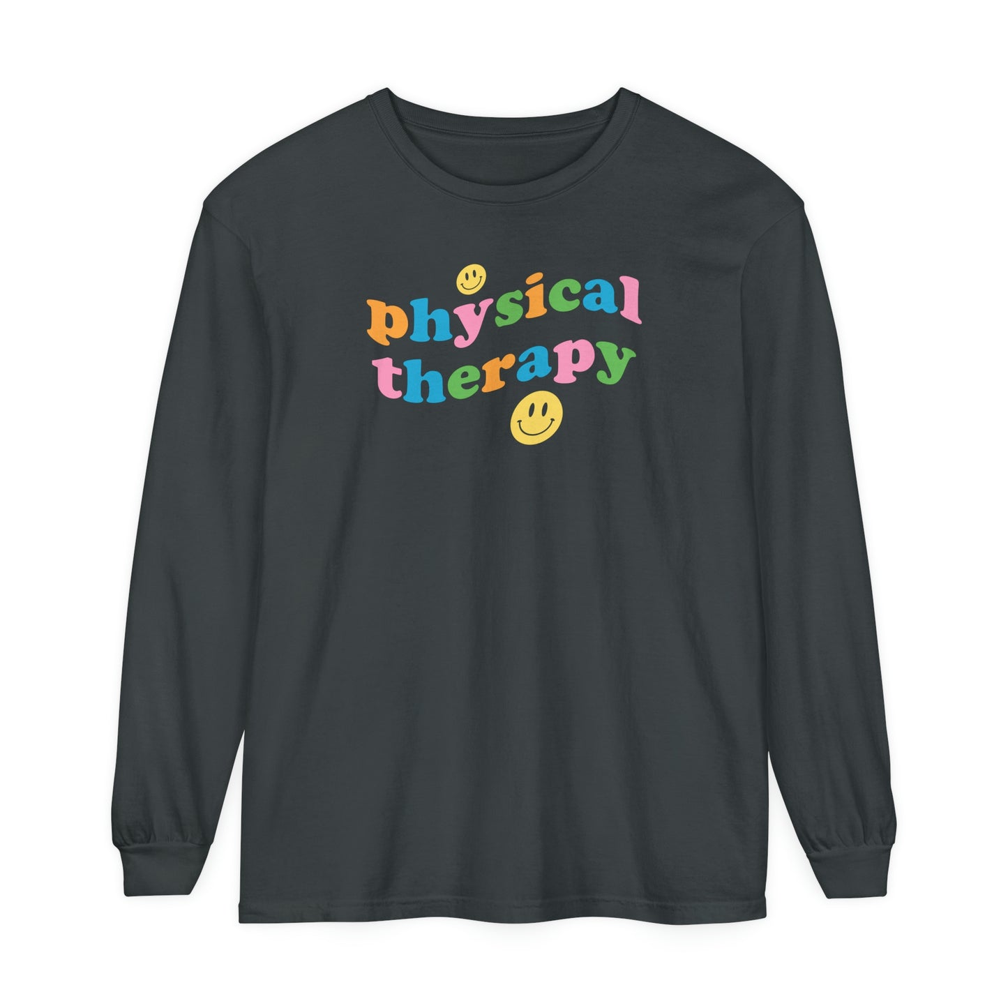 Physical Therapy Wavy Long Sleeve Comfort Colors T-Shirt
