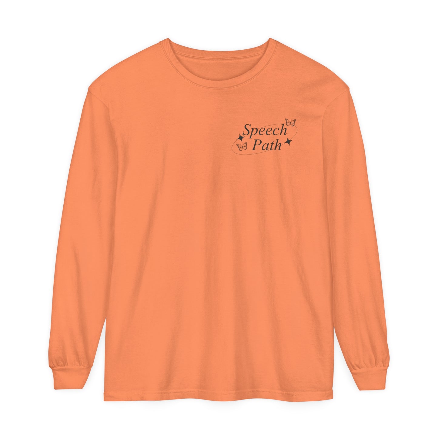 Speech Path Butterflies Long Sleeve Comfort Colors T-shirt