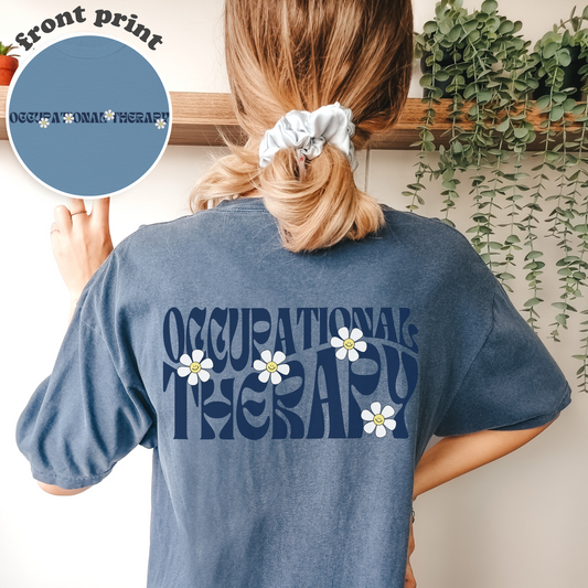 OT Retro Daisy Comfort Colors T-Shirt | Front and Back Print
