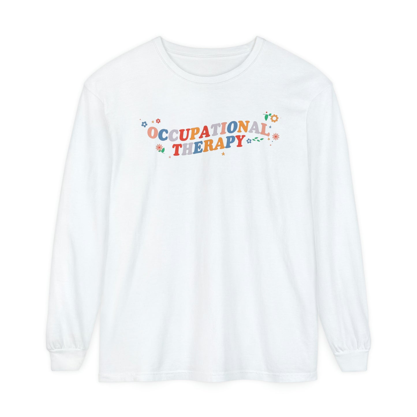Occupational Therapy Flowers Long Sleeve Comfort Colors T-shirt