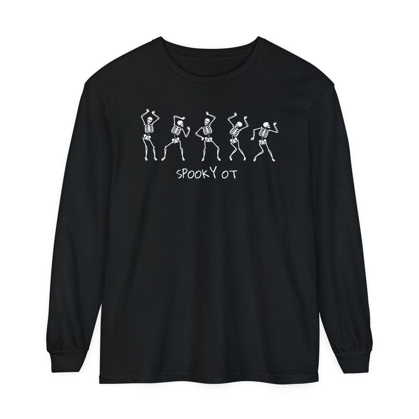 Spooky OT Skeletons Long Sleeve Comfort Colors T-Shirt