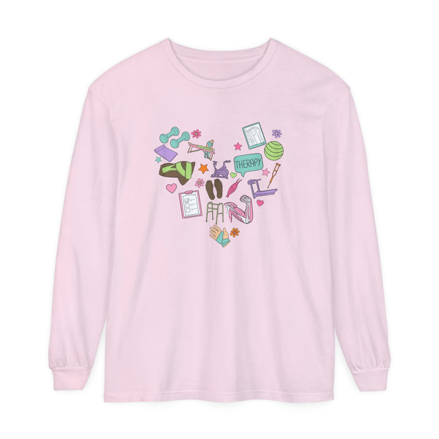 Physical Therapy Essentials Long Sleeve Comfort Colors T-Shirt