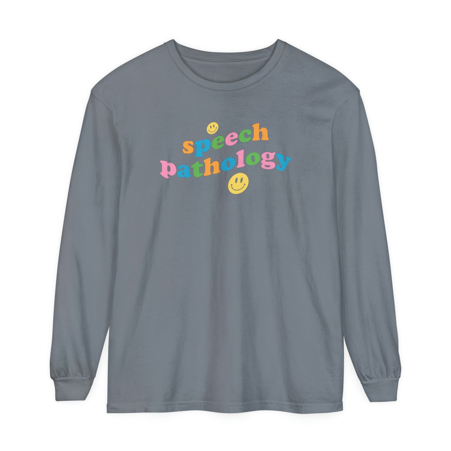 Speech Pathology Wavy Long Sleeve Comfort Colors T-Shirt