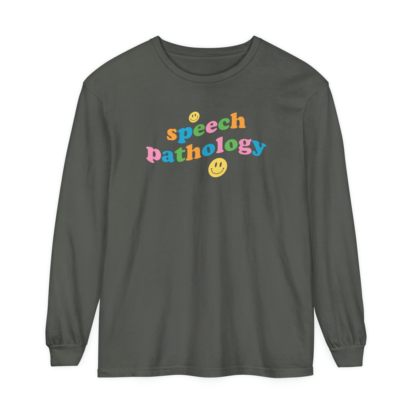 Speech Pathology Wavy Long Sleeve Comfort Colors T-Shirt
