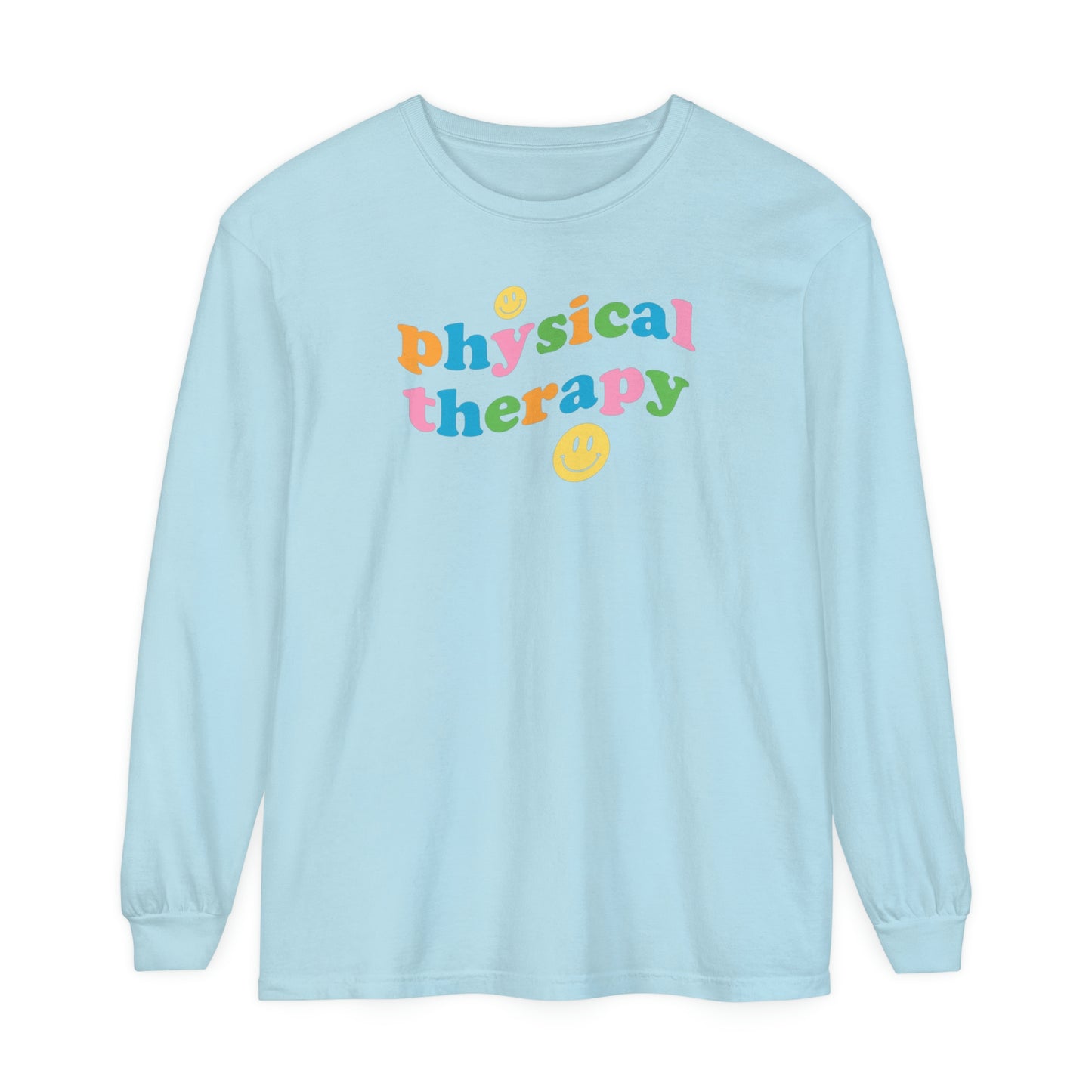 Physical Therapy Wavy Long Sleeve Comfort Colors T-Shirt