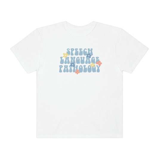 Speech-Language Pathology Retro Flower Comfort Colors T-Shirt