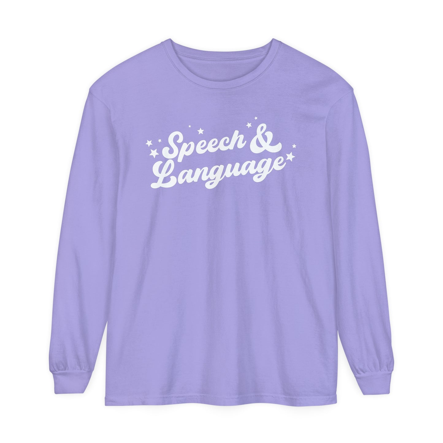 Speech & Language Stars Long Sleeve Comfort Colors T-Shirt