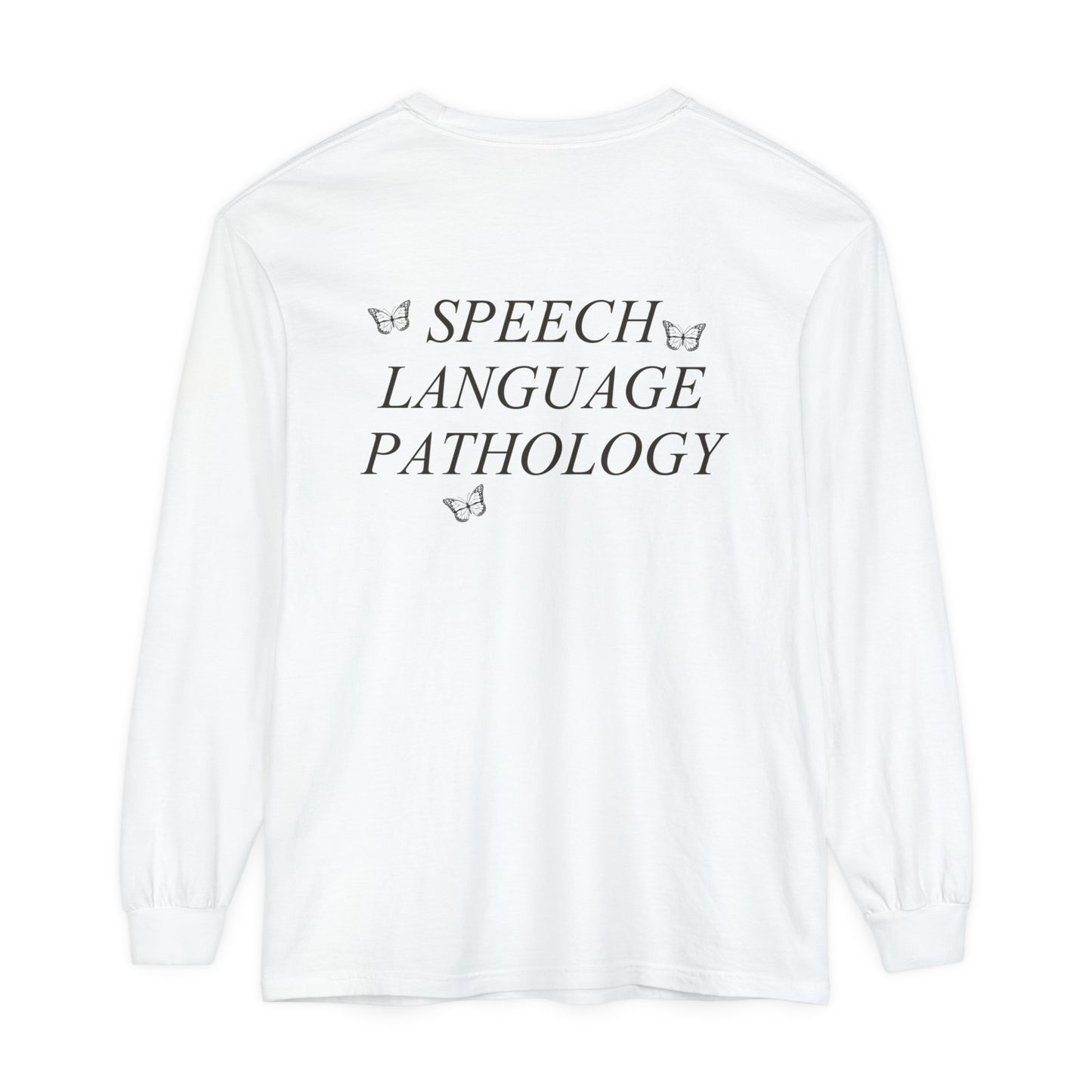 Speech Path Butterflies Long Sleeve Comfort Colors T-shirt