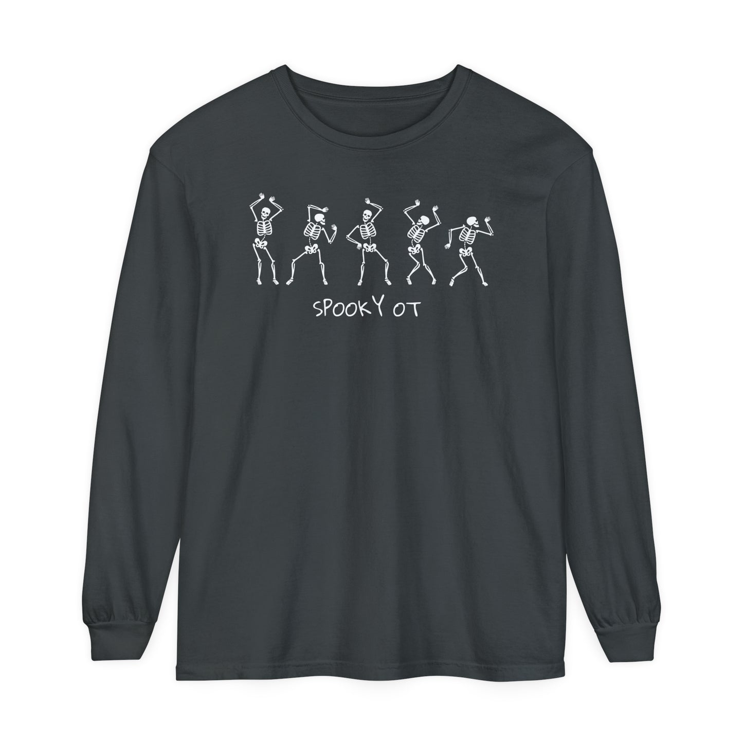 Spooky OT Skeletons Long Sleeve Comfort Colors T-Shirt
